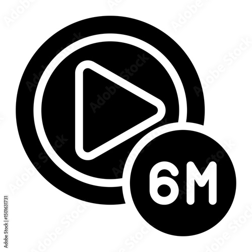 video views glyph icon