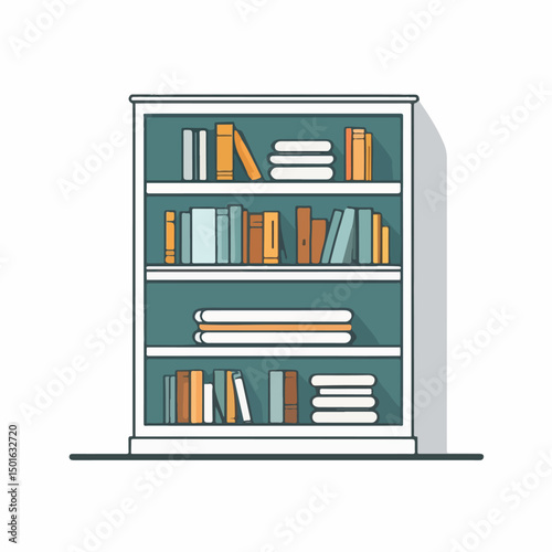 a single bookshelf icon with three rectangular compartments