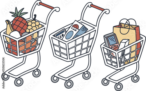 shopping cart full of money
