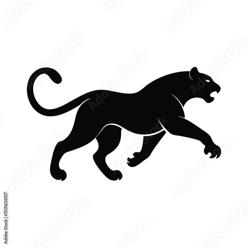 Pouncing Leopard Vector Art
