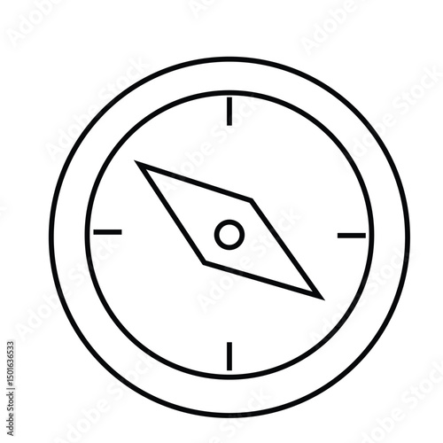 Cute cartoon hand drawn vector compass coloring page.
