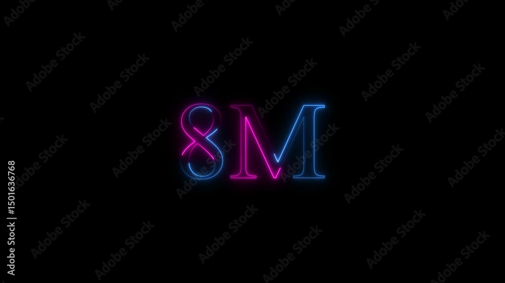 Neon 8 million subscribers celebration loop