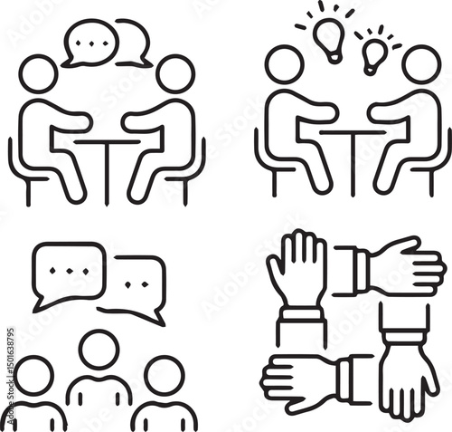 Collaborative Dynamics: Visual representation of collaboration in a workplace or group settings, showing the power of synergy, teamwork, and problem-solving. 