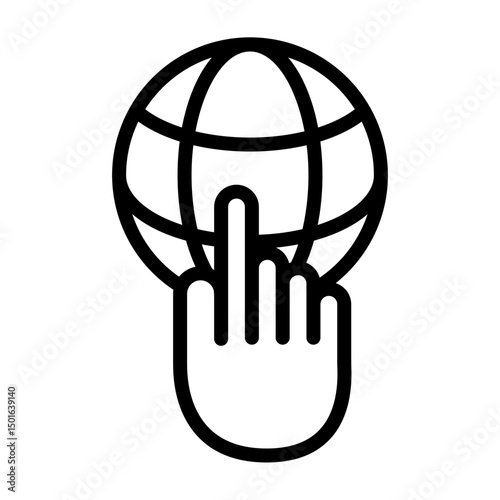 Open Browser Vector Line Icon Design