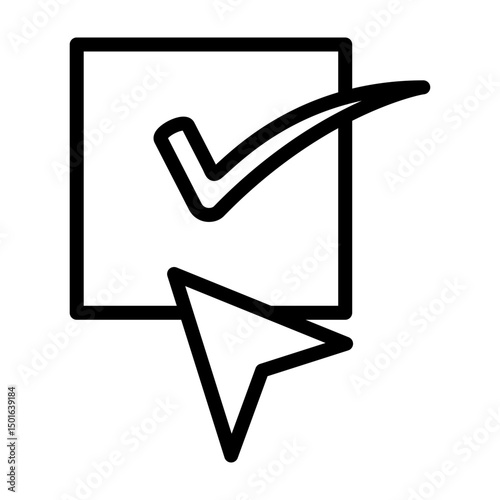 Check Checkbox Vector Line Icon Design
