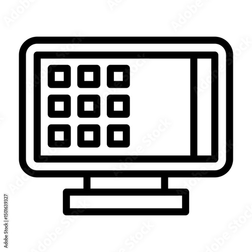 Desktop View Vector Line Icon Design