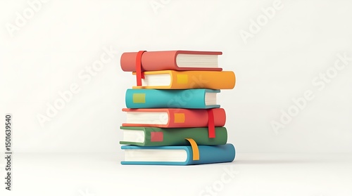 stack of colorful books