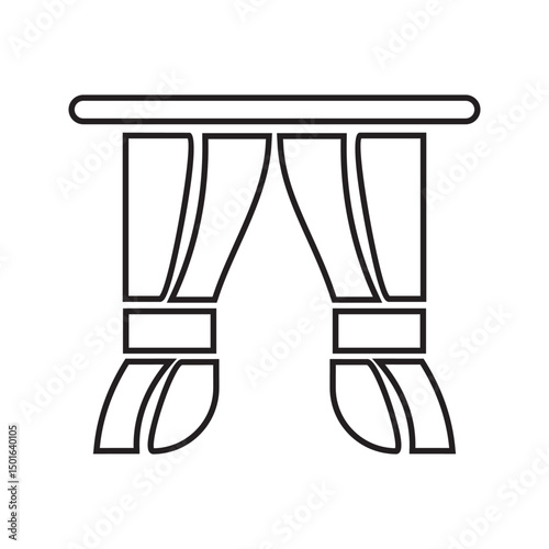 curtain icon vector. Linear style sign for mobile concept and web design. curtain symbol illustration. Pixel vector graphics - Vector.