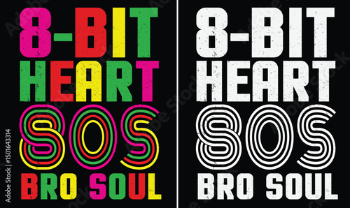Vintage retro 80s design for t-shirt, bags, mugs, stickers, banner, poster, icon, logo etc. Fully Editable Print Ready Template - Vector.