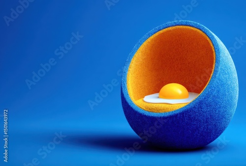 egg on blue background