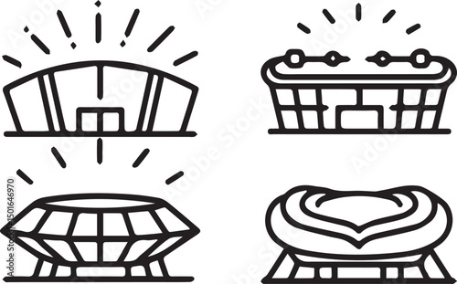 Bakery product icons and shopping symbols vector set