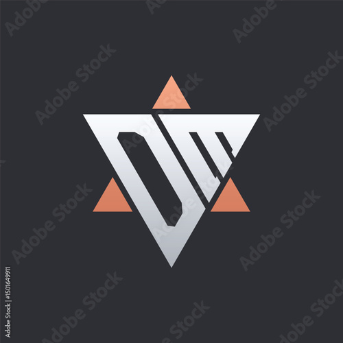 Modern OM Letter Logo Design with Geometric Triangle Elements. OM Logo Initials