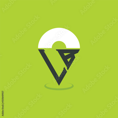 Letter LB Location Logo Design. Modern Initials LB Pinpoint Logo for Navigation, Map Apps, and Location Based Businesses