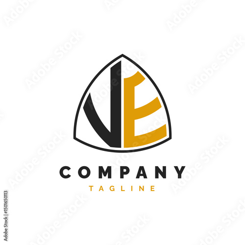 Initial Letter VE Logo Design. Alphabet VE Logo Template