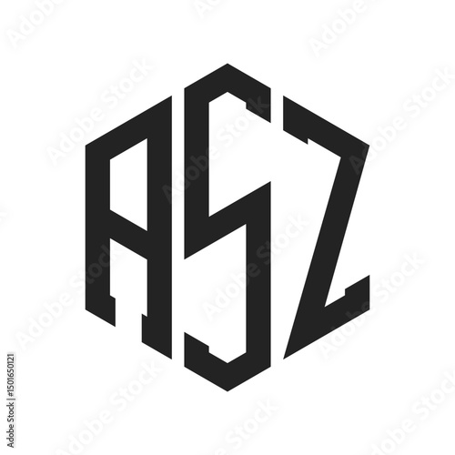 ASZ Logo Design. Initial Letter ASZ Monogram Logo using Hexagon shape