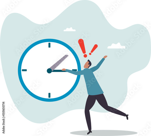Project deadline, time countdown for agreement timeline to finish work .character for design.