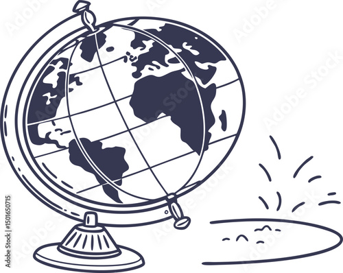 globe on white background