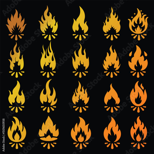 fire icons , fire icons set