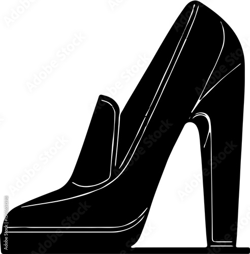 black high heel shoes