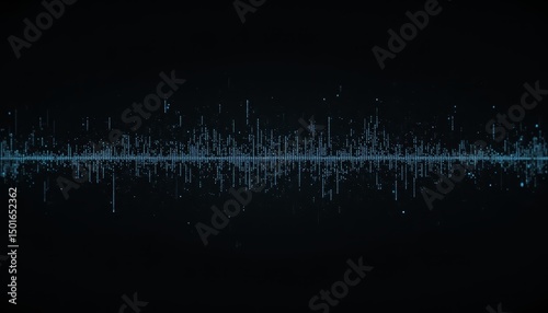 Soundwave symphony, a captivating visualization of audio frequencies on black canvas