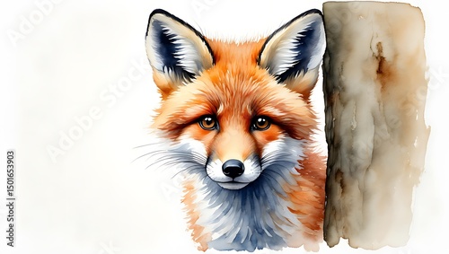Watercolor fox illustration cute animal art print orange fox portrait woodland creature home decor artwork 100