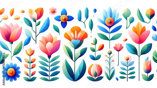 Colorful floral pattern vector illustration design for spring season background and wallpaper decoration