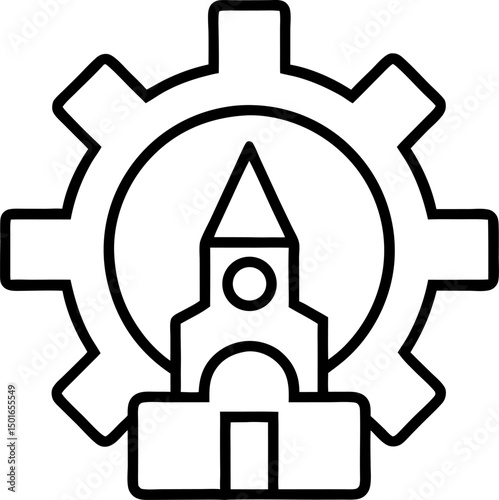 setting vector outline icon on white or transparent background