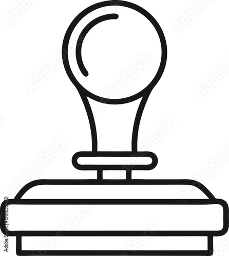 stamp vector outline icon on white or transparent background