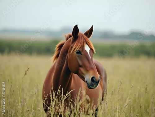 horse head in the field
