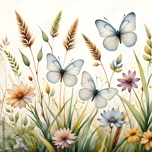 flowers and butterflies