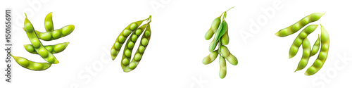 Fresh Green Soybeans High-Quality Images of Edamame Pods