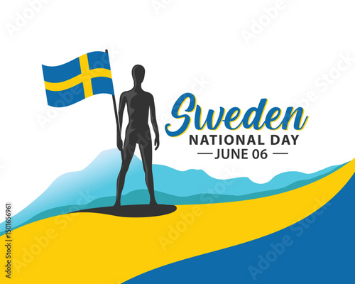 National Day of Sweden. Celebrated annually on June 6 in Sweden. Happy national holiday