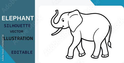 Cute blue baby elephant vector cartoon illustration