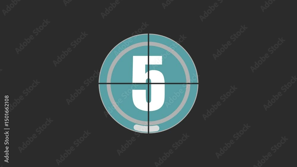 Countdown from 10 to 0 seconds. digital timer animation on black background.