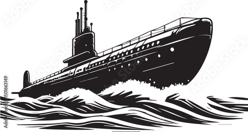 submarine silhouette vector illustration