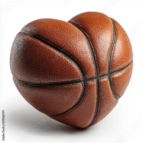 A heart-shaped basketball symbolizing love for the game, passion for sports, or a unique and creative expression of athletic devotion.