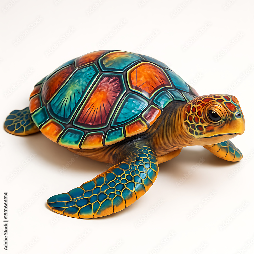 Obraz premium Graceful Sea Turtle Swimming in Crystal-Clear Ocean Waters - A Marine Wonder