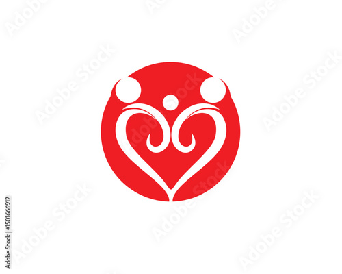 Adoption community care Logo template vector icon
