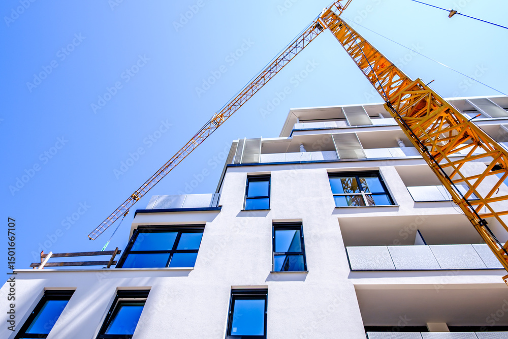 custom made wallpaper toronto digitalConstruction crane reaches to the sky during a sunny afternoon in an urban area with bright blue skies
