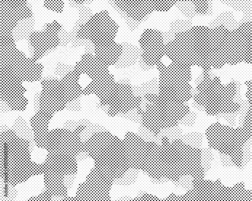 Abstract halftone camouflage military texture background soldier repeated seamless pattern. Dotted camouflage pattern background seamless vector illustration.
