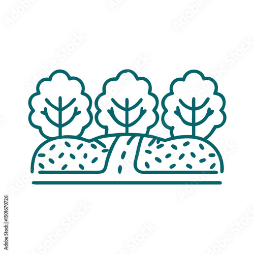 Lawn care service line icon set. Vector of weed control, over seeding, trimming, shrubs, leaves removal, seasonal cleanup, irrigation, fertilization, weed control, aeration, thin linear illustration.