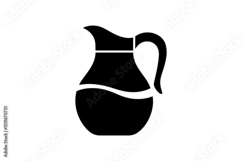 Black silhouette of a water jug or pitcher vector