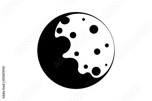 Black and white moon craters space astronomy design