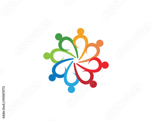 community group team work and adoption  logo and symbols