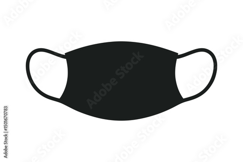 Black protective face mask for health and safety