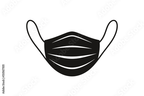 Black medical face mask protection virus safety