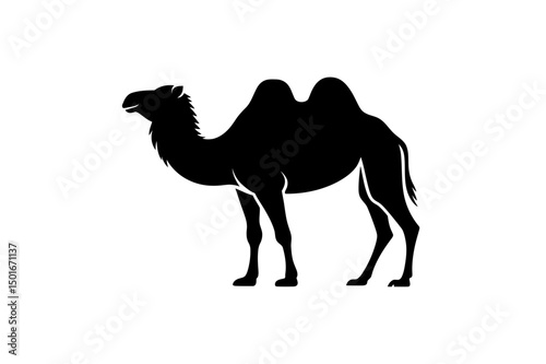 Camel silhouette desert animal vector illustration