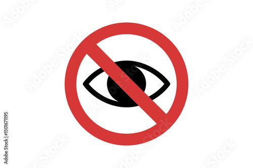 No peeking privacy forbidden eye symbol restriction