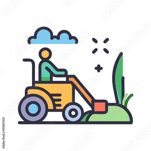 Lawn care service line icon set. Vector of weed control, over seeding, trimming, shrubs, leaves removal, seasonal cleanup, irrigation, fertilization, weed control, aeration, thin linear illustration.