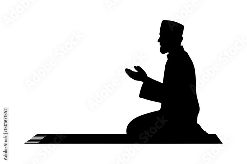 Muslim prayer silhouette islamic praying person